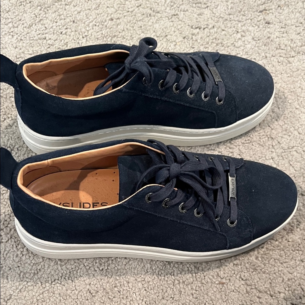 J/Slides Navy NWOT Suede Sneakers